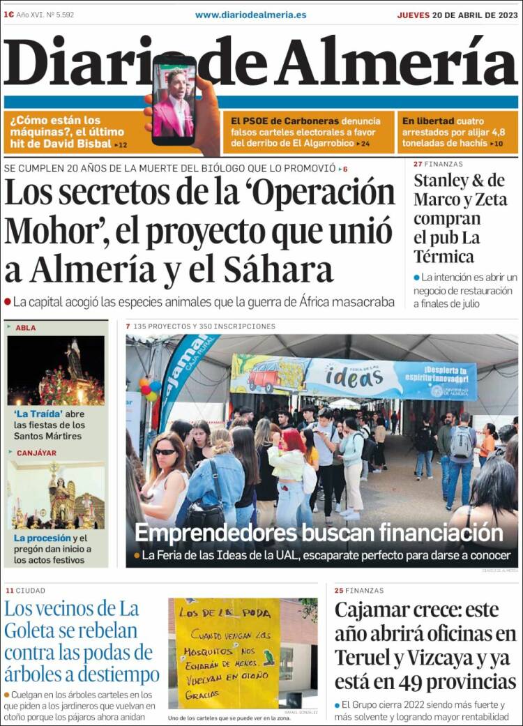 Portada de Diario de Almería (España)