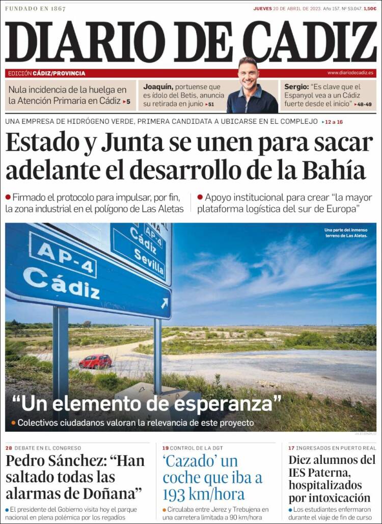 Portada de Diario de Cádiz (España)