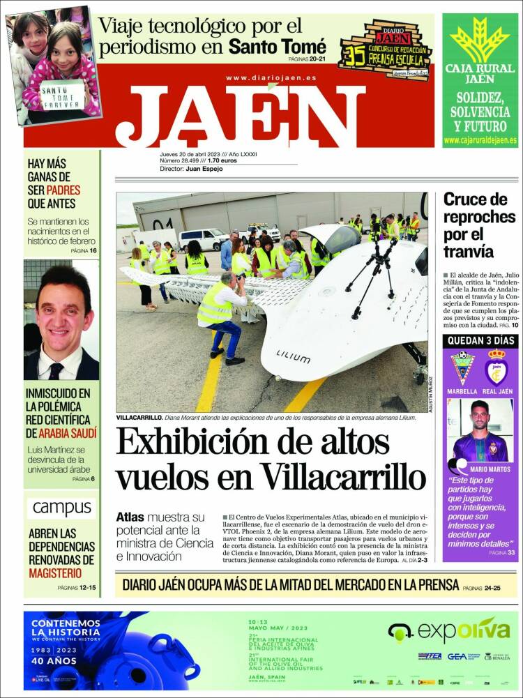 Portada de Diario Jaén (España)