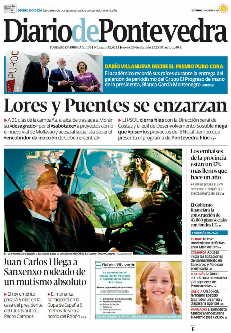 Portada de Diario de Pontevedra (España)