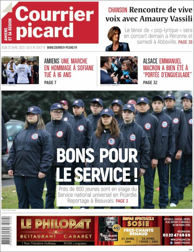 Portada de Courrier Picard (Francia)