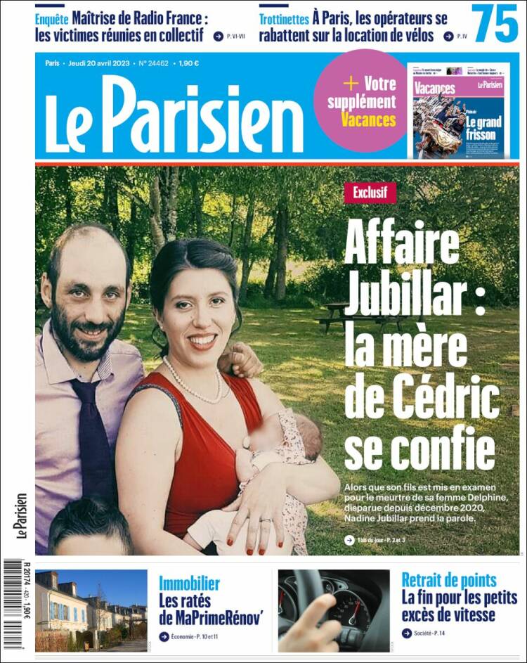 Portada de Le Parisien (Francia)
