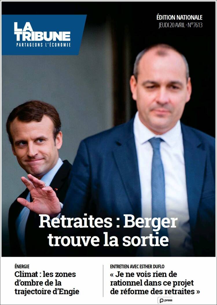 Portada de La Tribune (Francia)