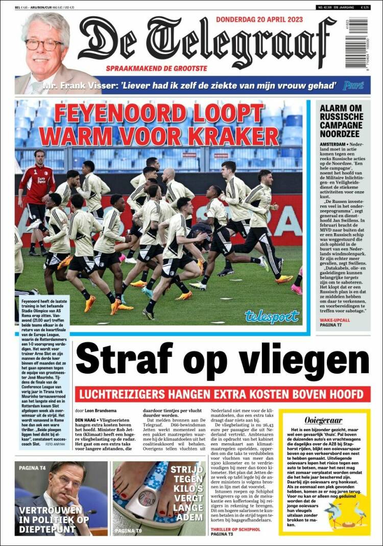 Portada de De Telegraaf (Pa&iacute;ses Bajos)