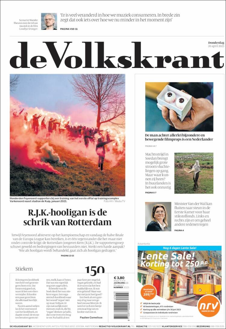 Portada de De Volkskrant (Pa&iacute;ses Bajos)