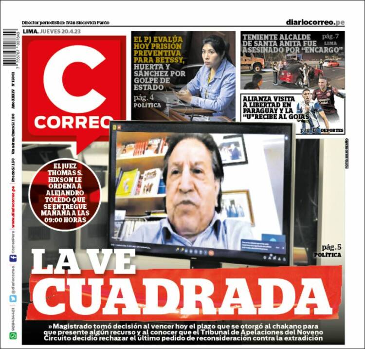 Portada de Diario Correo (Per&uacute;)