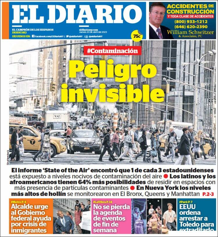 Portada de El Diario NY (USA)