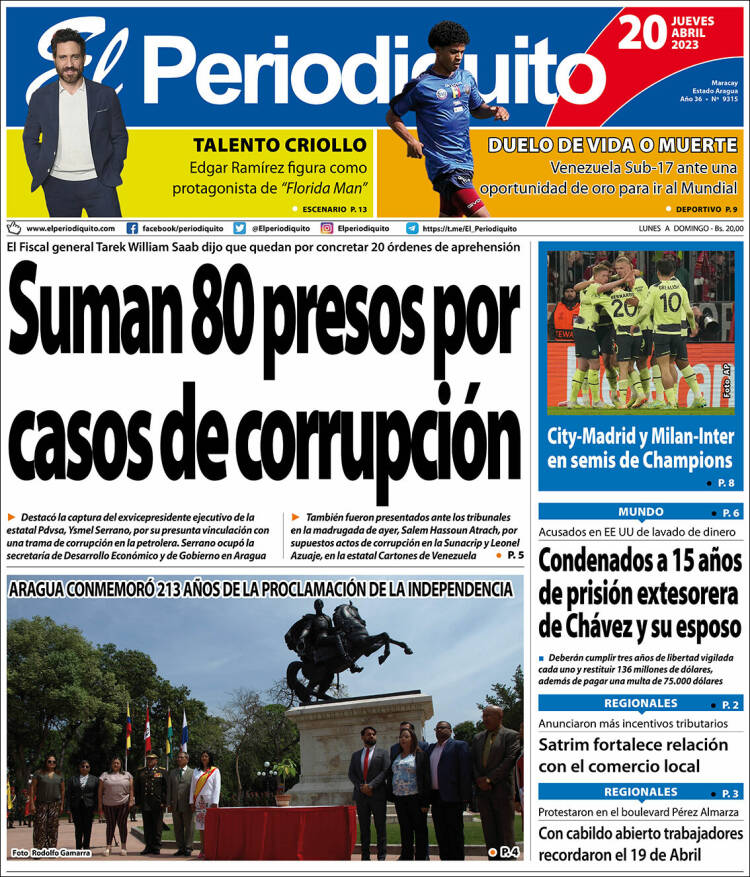 Portada de Periodiquito de Aragua (Venezuela)