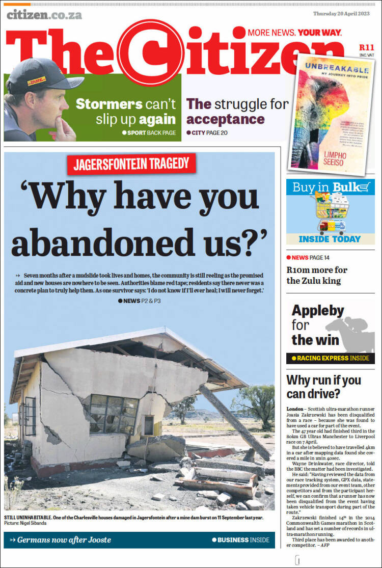 Portada de The Citizen (Sud&aacute;frica)