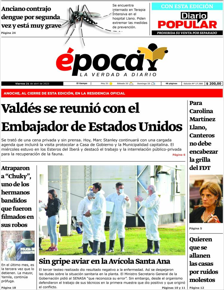 Portada de Diario Época (Argentina)