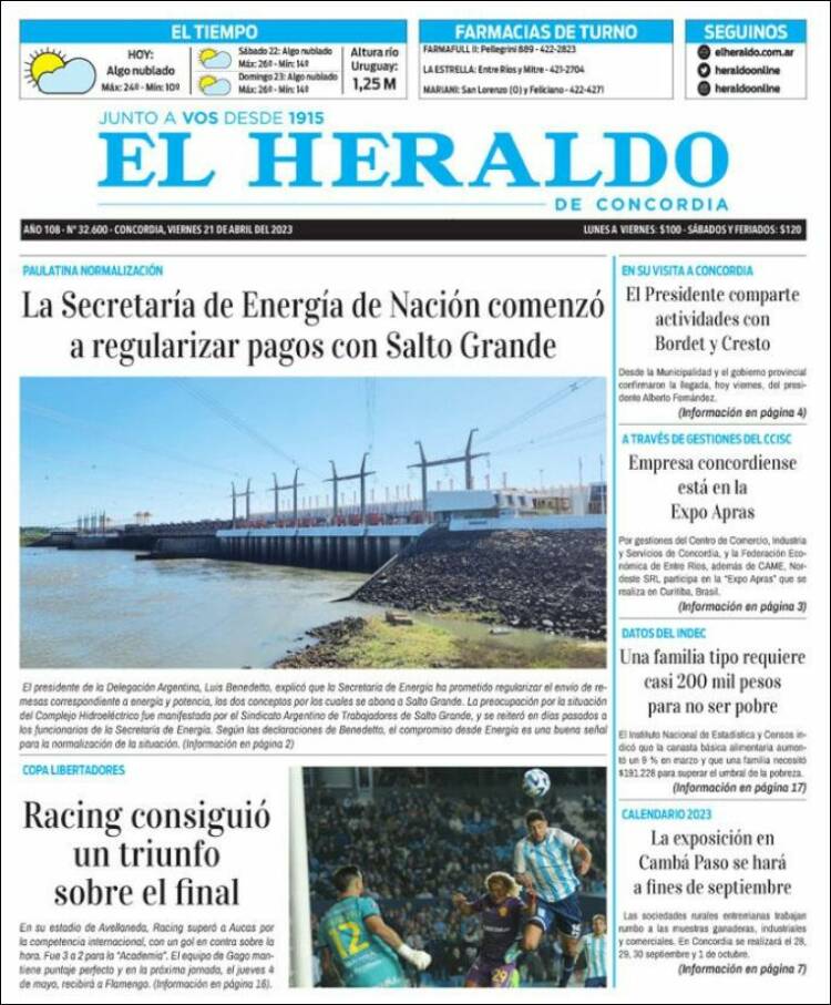 Portada de El Heraldo de Concordia (Argentina)
