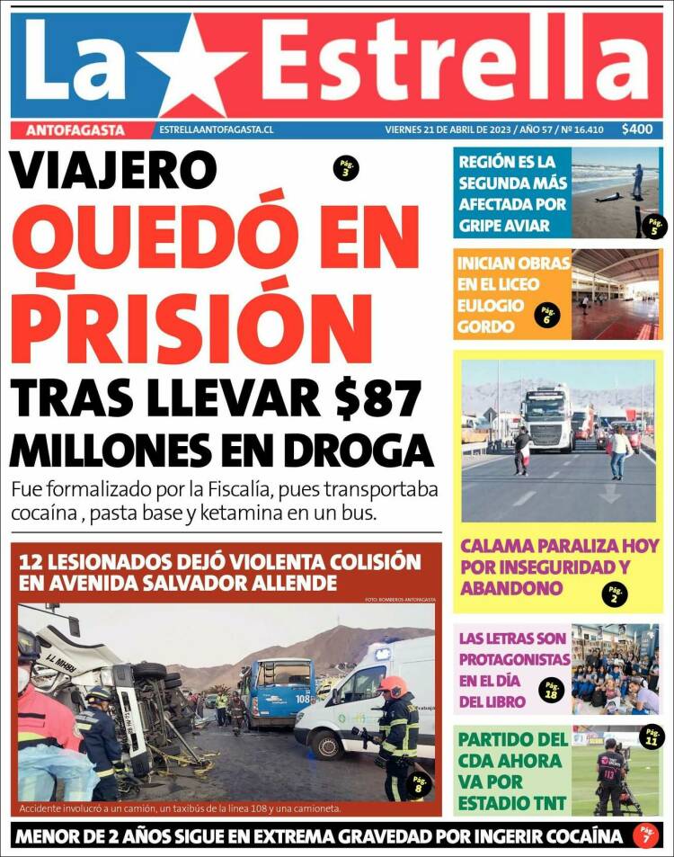 Portada de La Estrella del Norte (Chile)