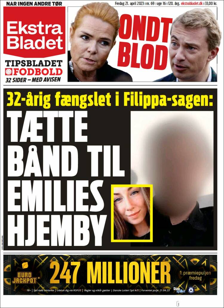 Portada de Ekstra Bladet (Dinamarca)