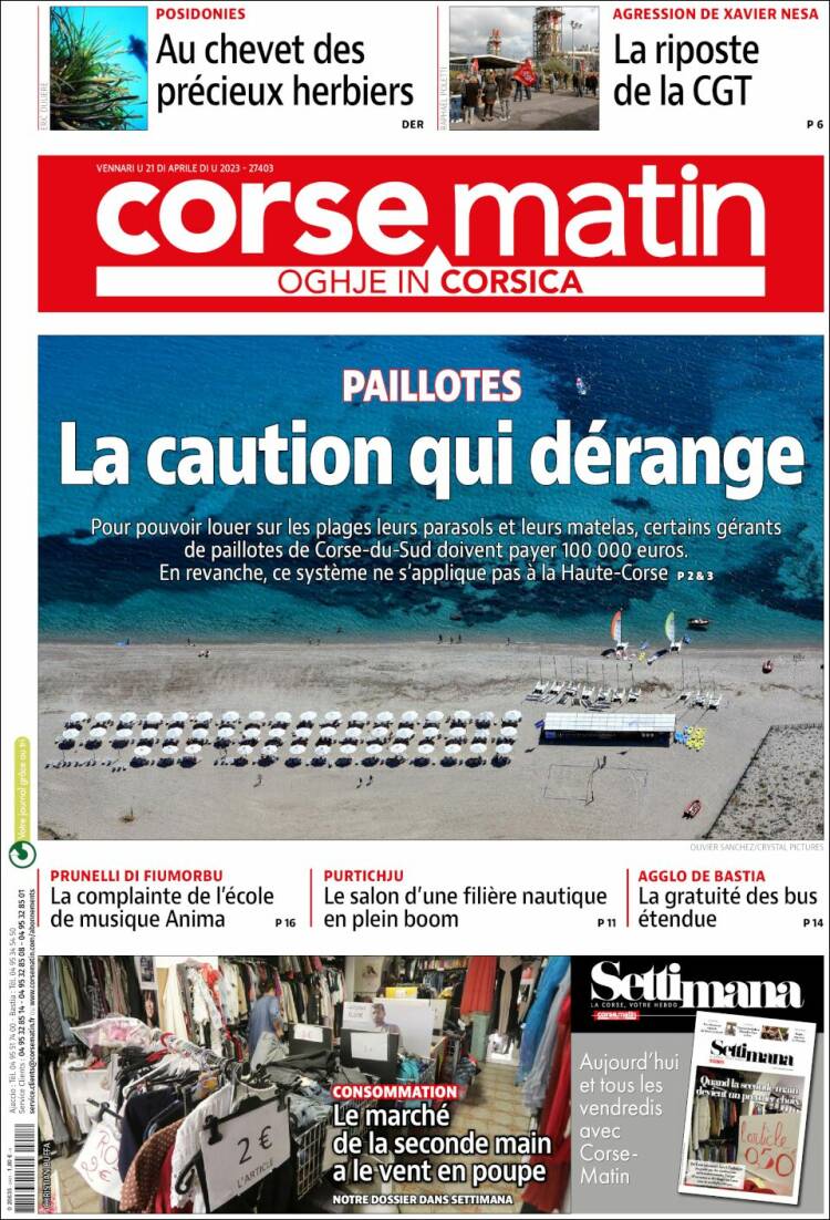 Portada de Corse-Matin (France)