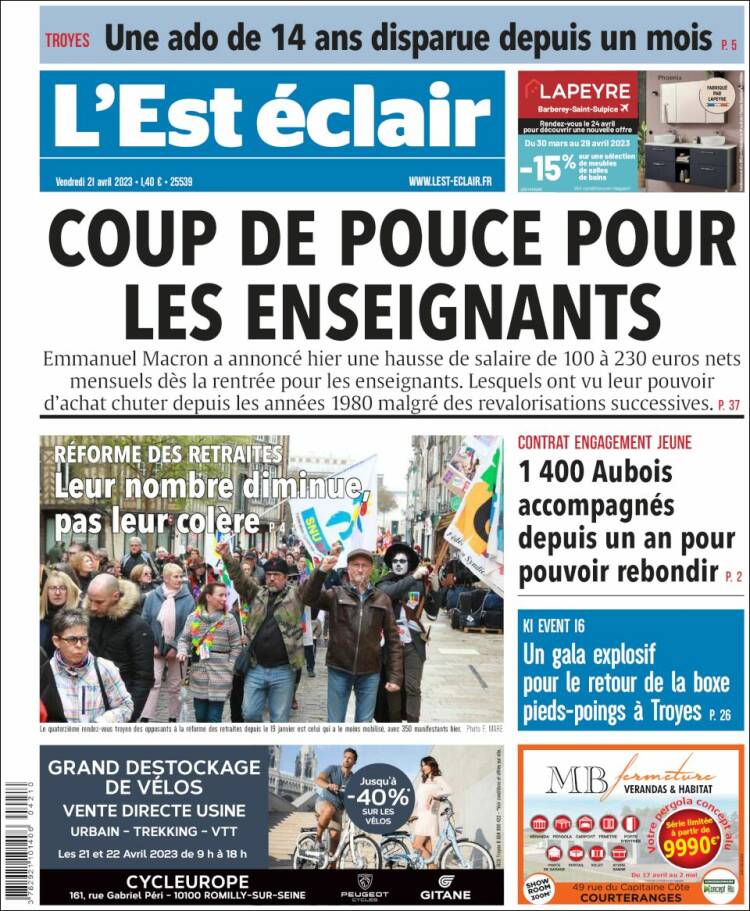 Portada de L'Est Eclair (France)