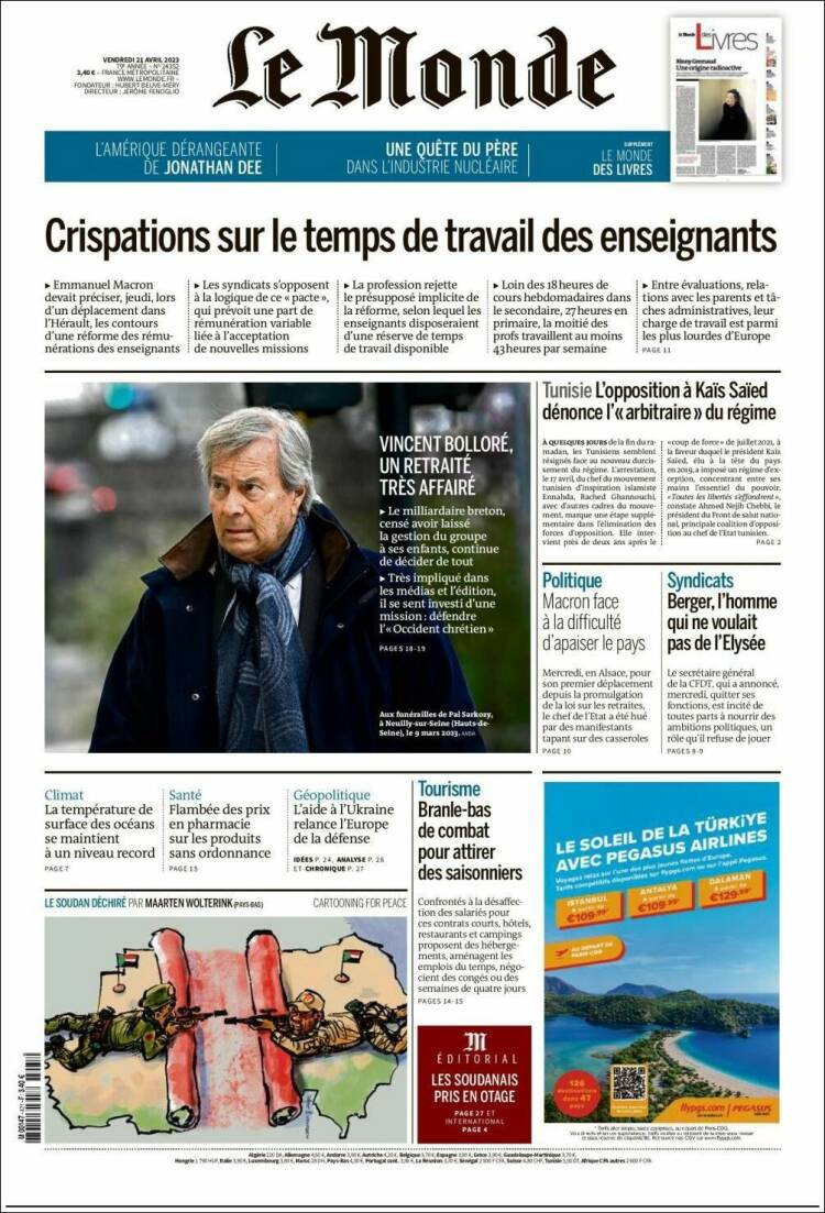 Portada de Le Monde (France)