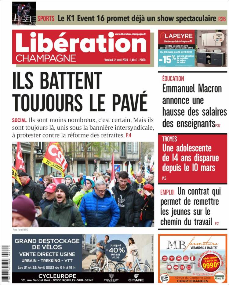 Portada de Libération Champagne (France)