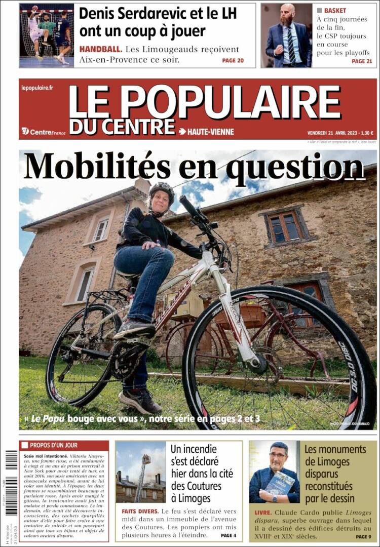 Portada de Le Populaire du Centre (France)