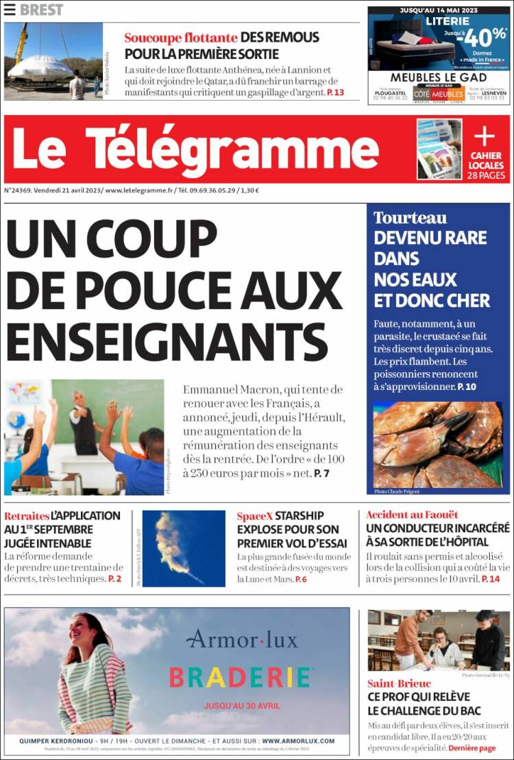 Portada de Télégramme (France)