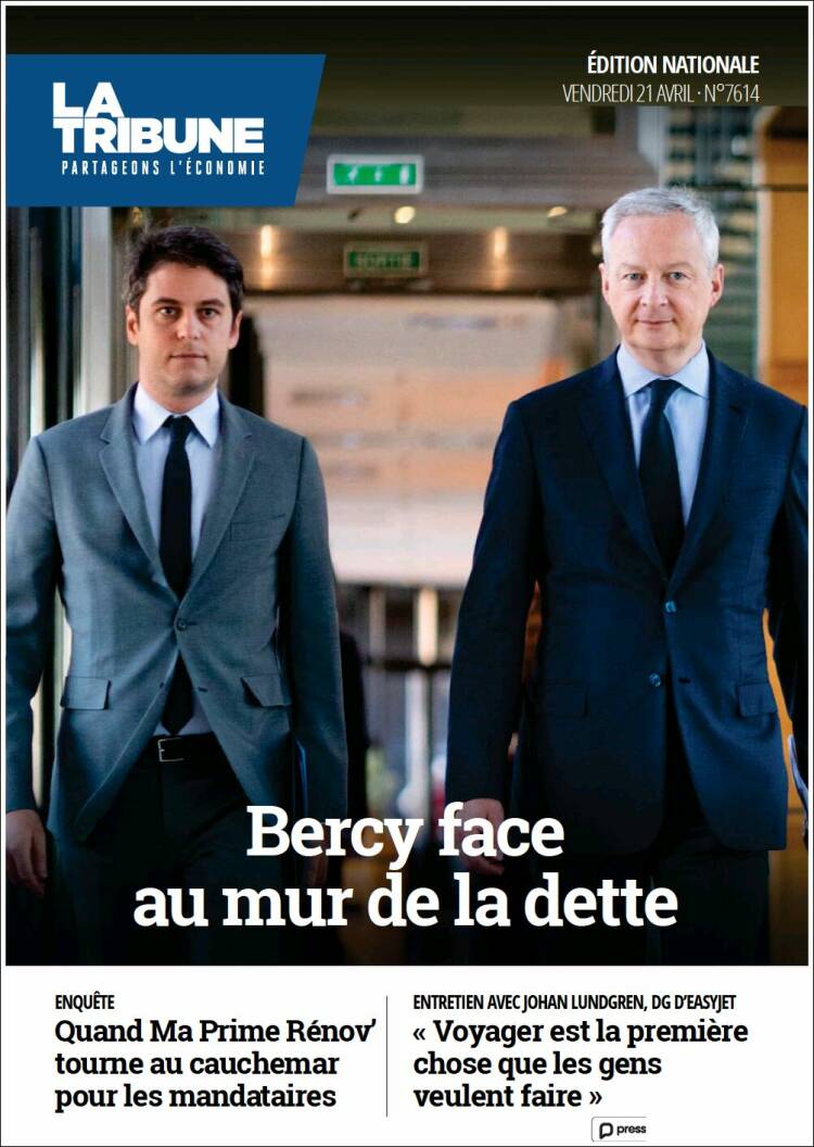 Portada de La Tribune (France)