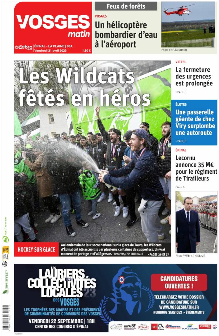 Portada de Vosges Matin (France)