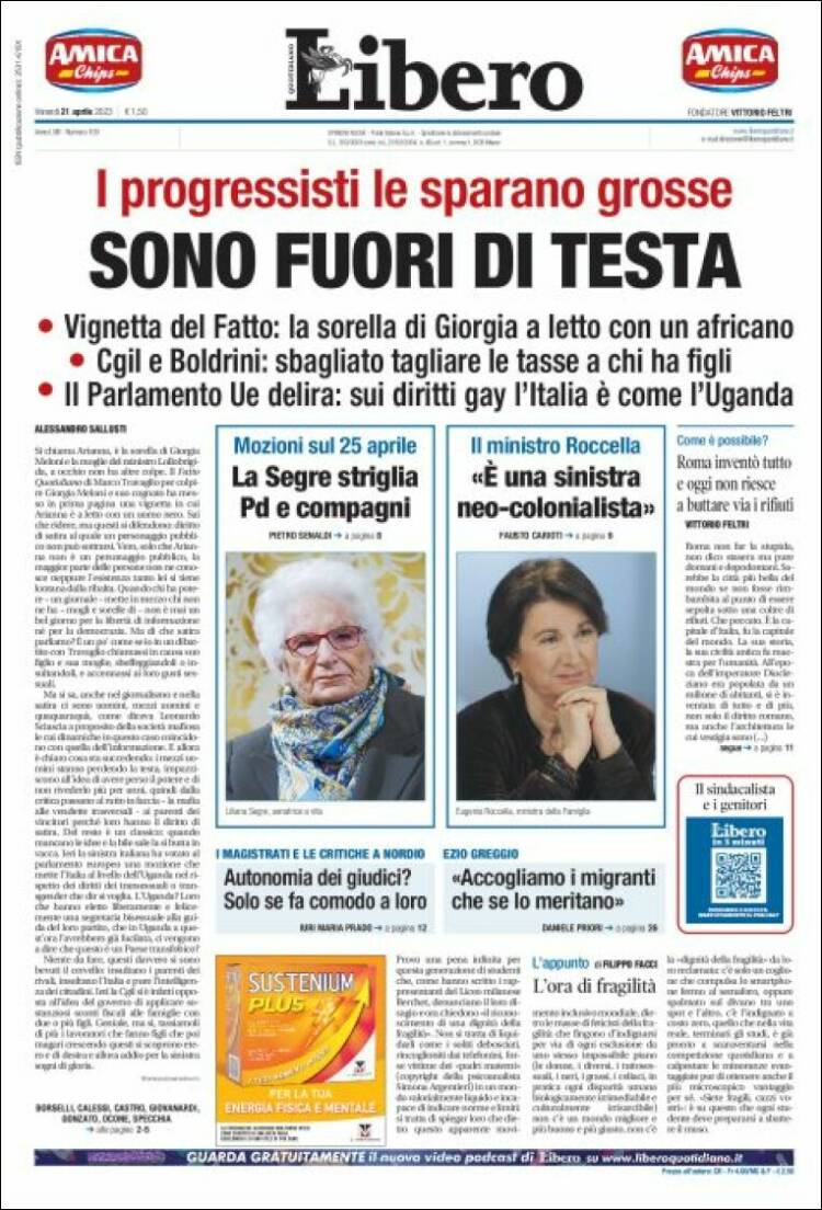 Portada de Libero (Italia)