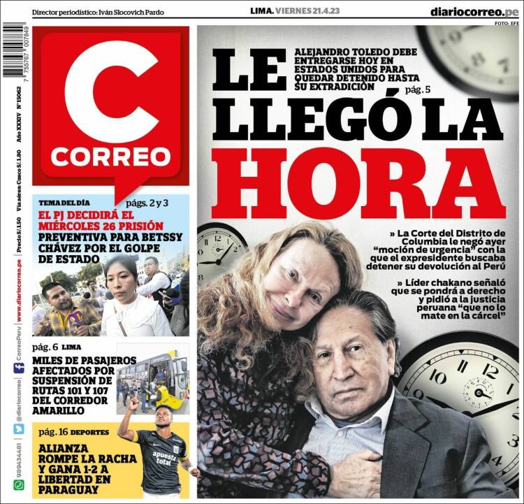 Portada de Diario Correo (Per&uacute;)