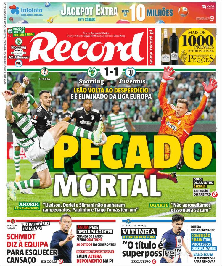 Portada de Record (Portugal)