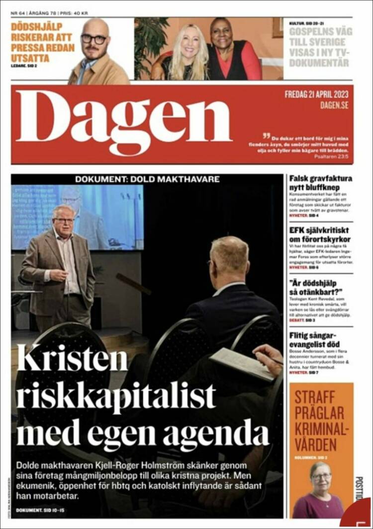 Portada de Dagen (Suecia)