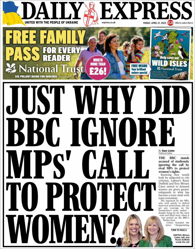 Portada de Daily Express (Reino Unido)