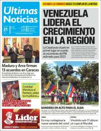 Portada de Últimas Noticias (Venezuela)