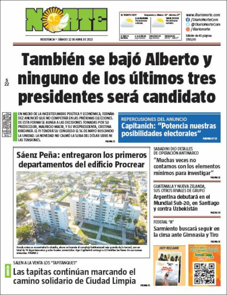 Portada de Diario Norte (Argentina)