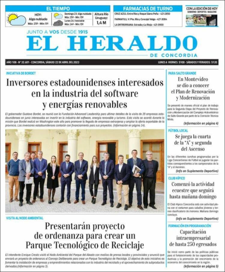 Portada de El Heraldo de Concordia (Argentina)