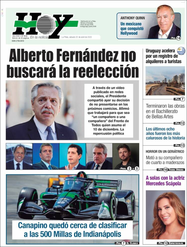 Portada de Diario Hoy (Argentina)