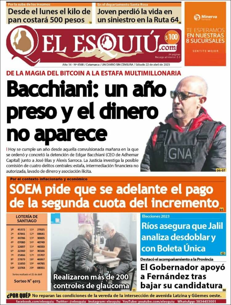 Portada de El Esquiu (Argentina)