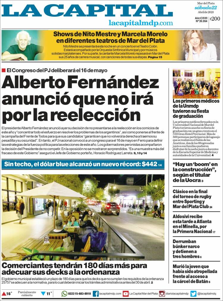 Portada de Diario La Capital - Mar del Plata (Argentina)