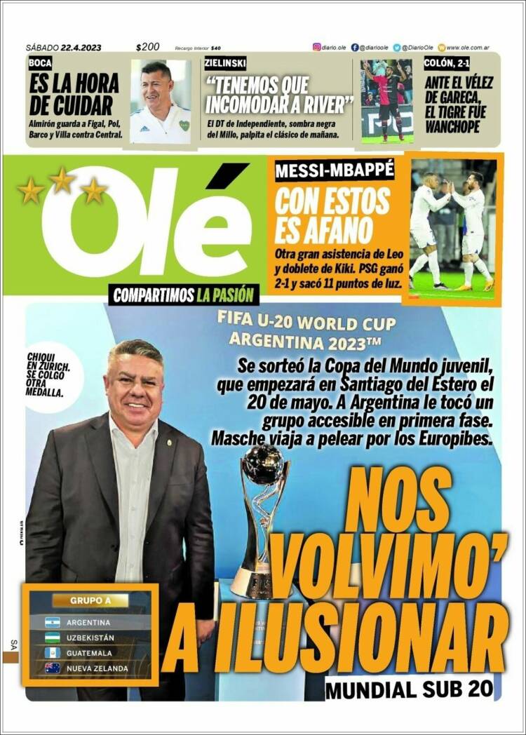 Portada de Olé (Argentina)