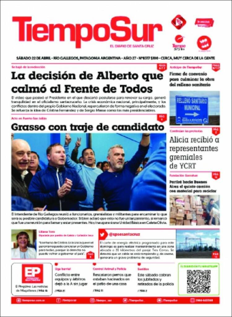 Portada de Tiempo Sur (Argentina)