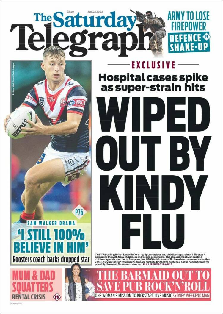 Portada de The Daily Telegraph (Australia)