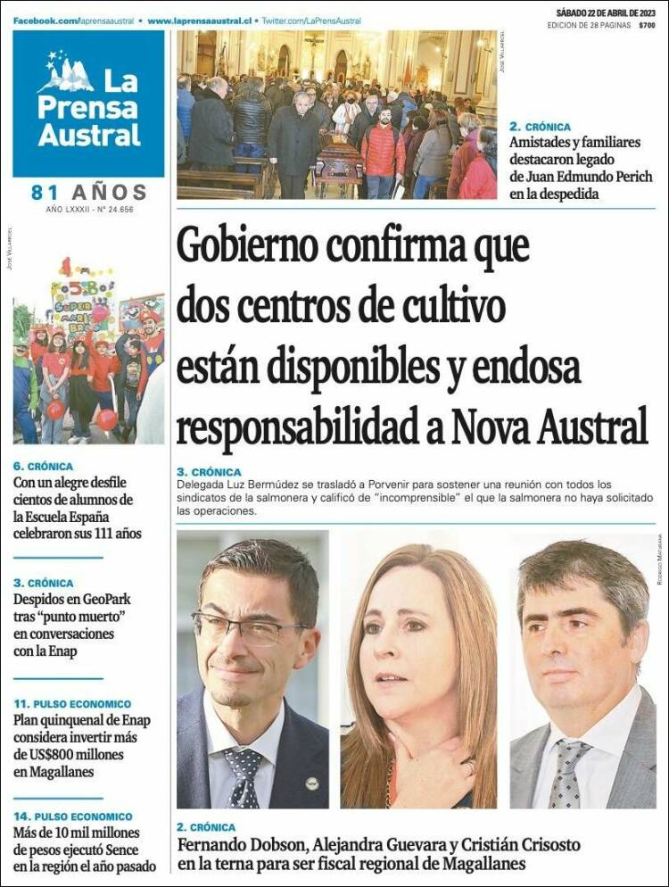 Portada de El Magallanes (Chile)