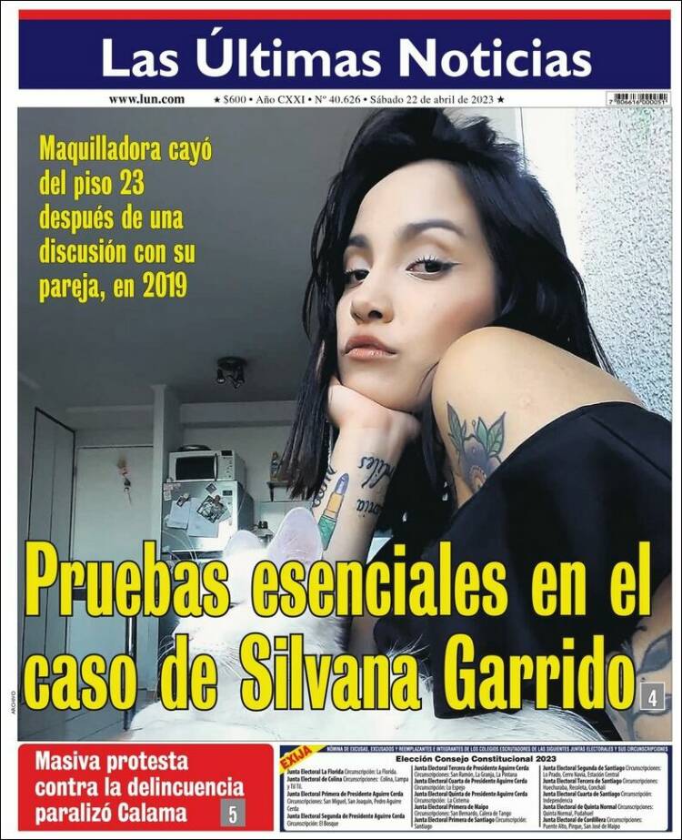 Portada de Las Últimas Noticias (Chile)