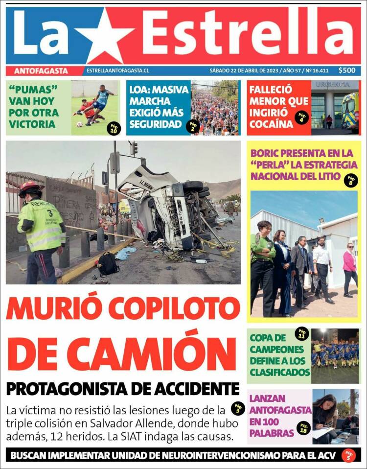 Portada de La Estrella del Norte (Chile)