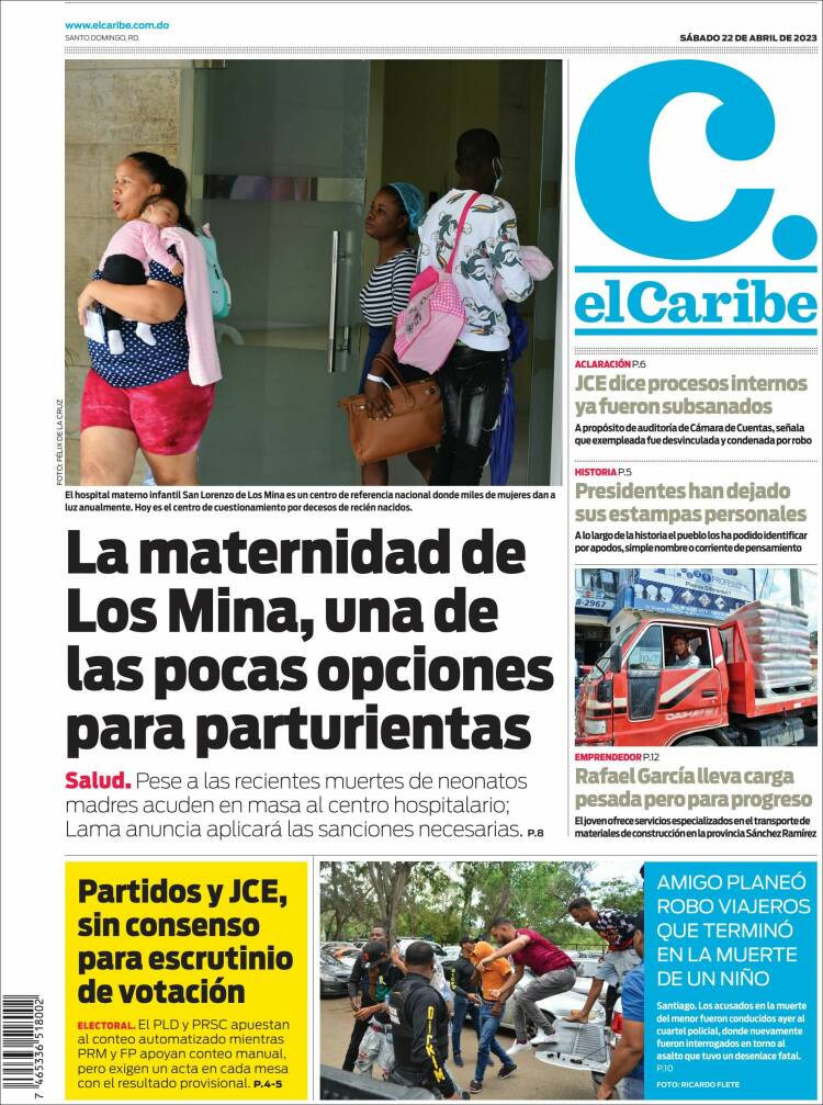 Portada de El Caribe (R. Dominicana)