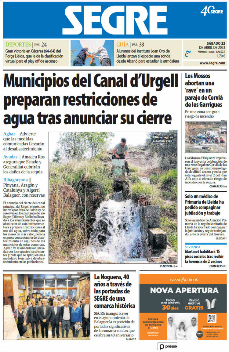 Portada de Segre  (España)