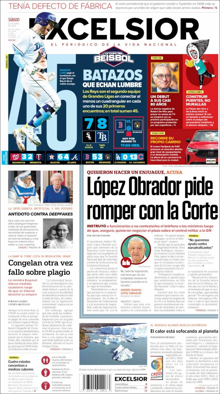 Portada de Excelsior (México)