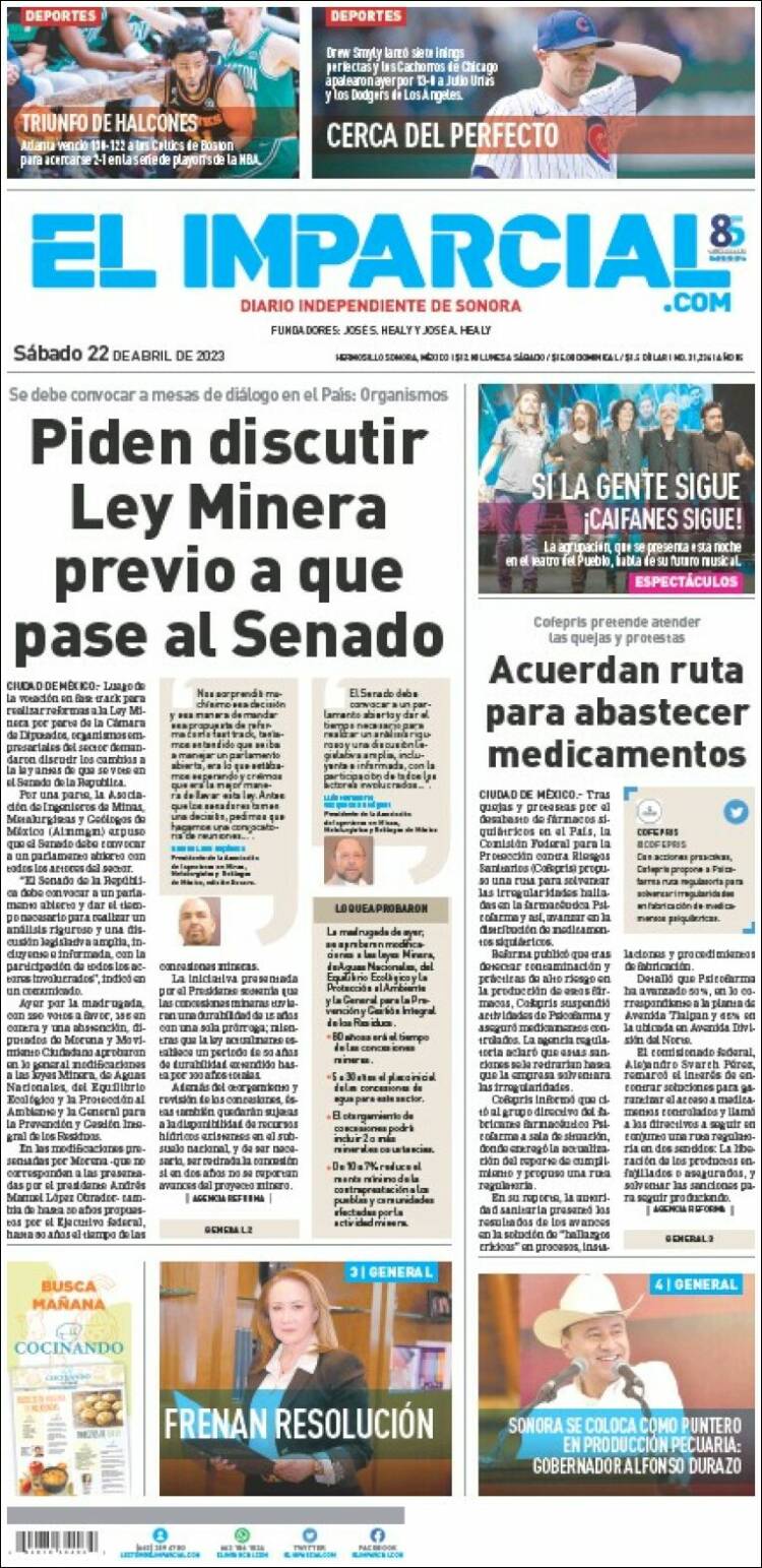 Portada de El Imparcial (México)