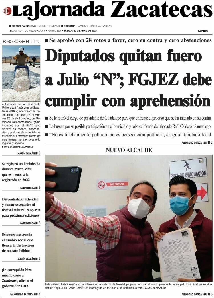 Portada de Jornada de Zacatecas (México)