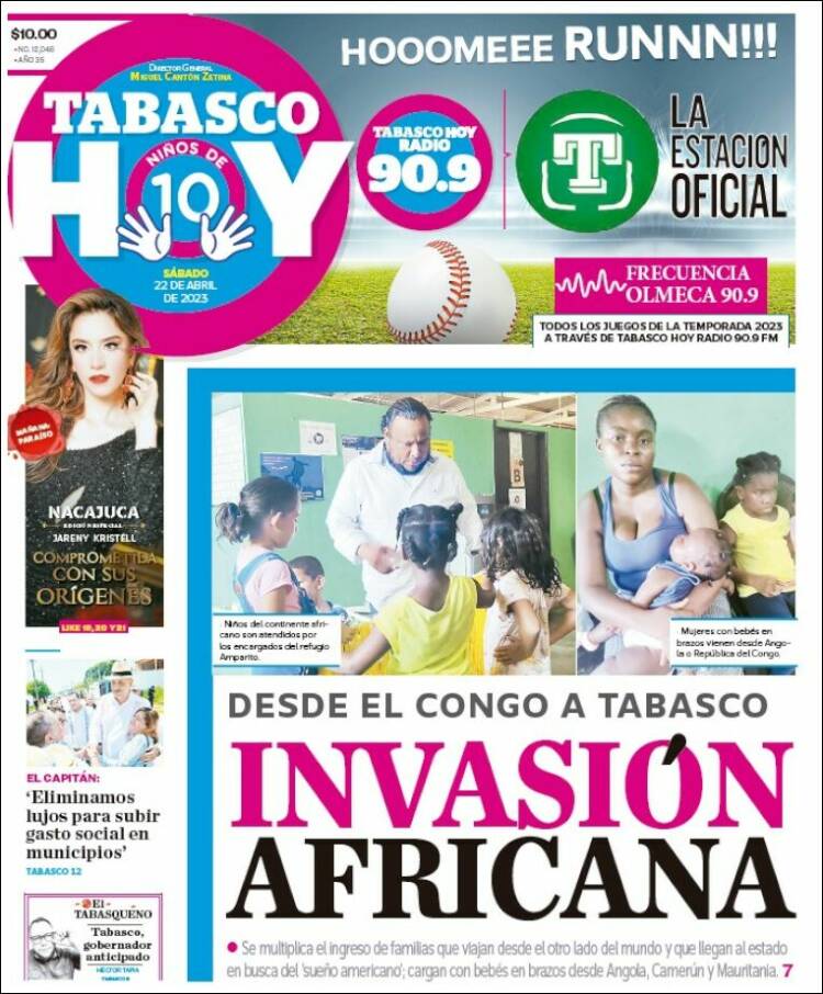 Portada de Tabasco Hoy (México)