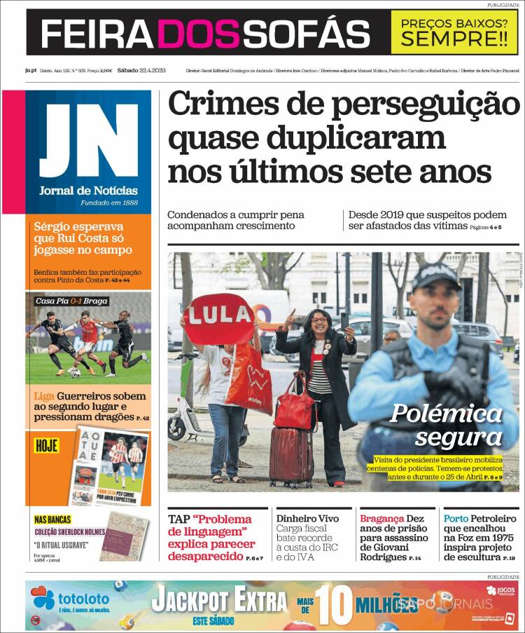Portada de Jornal de Notícias (Portugal)