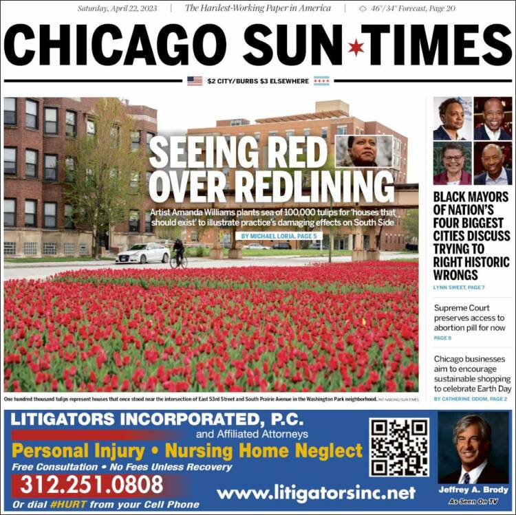 Portada de Chicago Sun-Times (USA)